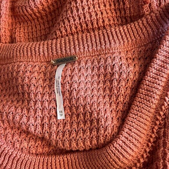 Free People Coral Cold Shoulder Knitted Top Size xs - Picture 5 of 6